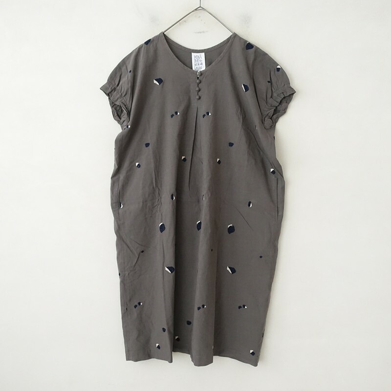 ミナペルホネンランドリー mina perhonen laundry pebble 半袖ワンピース 38 【中古】【51G62】|ブランド古着買取drop