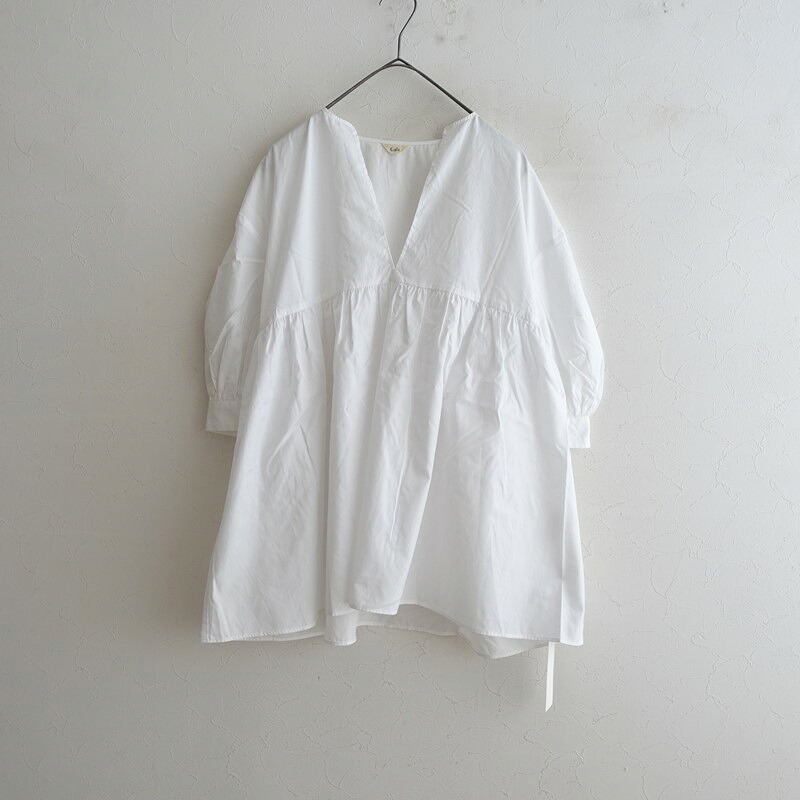 【美品/2025/定価3.7万】カル Cale コットンギャザー切替プルオーバーブラウス 1 【中古】【61G62】｜ブランド古着買取drop