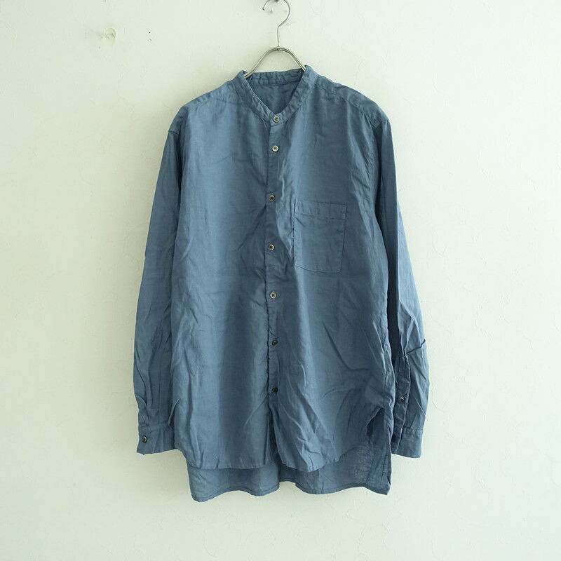 【メンズ/定価1.9万】ネストローブ アップサイクルリノ nest Robe UpcycleLino バンドカラーシャツ L 【中古】【61G62】｜ブランド古着買取drop