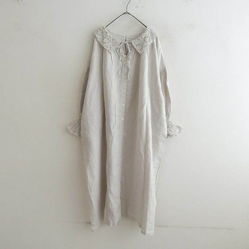 【定価2.8万】ネストローブ nest Robe レースカラー2WAYスモックワンピース F 【中古】【52G62】｜ブランド古着買取drop