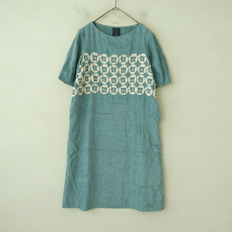 ミナペルホネン mina perhonen dear リネンコットンパイル刺繍ドレスワンピース 38 【中古】【72G62】｜ブランド古着買取drop