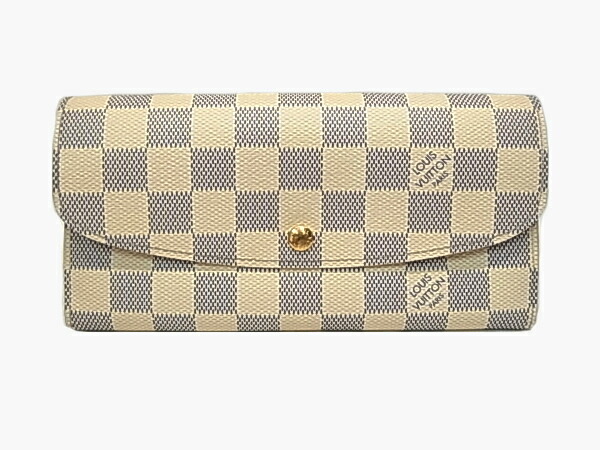 特上美品★ルイヴィトン ダミエ エミリー 長財布 ローズバレリーヌ スリム LOUIS VUITTON（ルイ・ヴィトン） 財布 レディース ダミエ