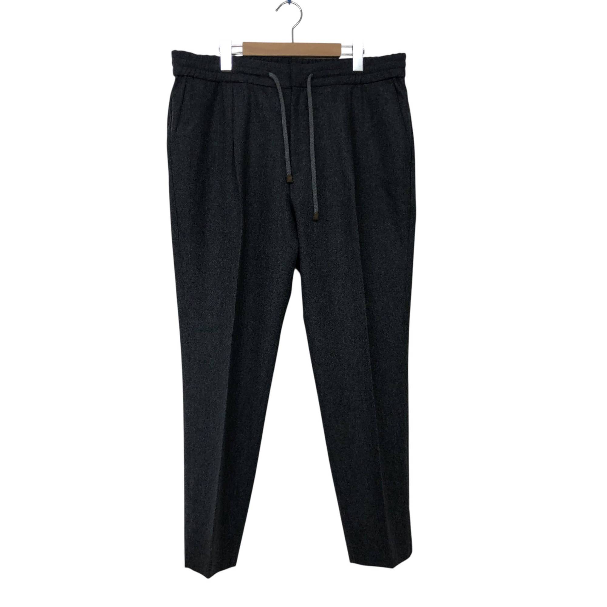 美品/BRUNELLO CUCINELLI/ブルネロクチネリ/1プリーツ/イージースラックス/ウール/グレー/サイズ54/メンズ/RS0020｜リサイクルストア　エコライフ