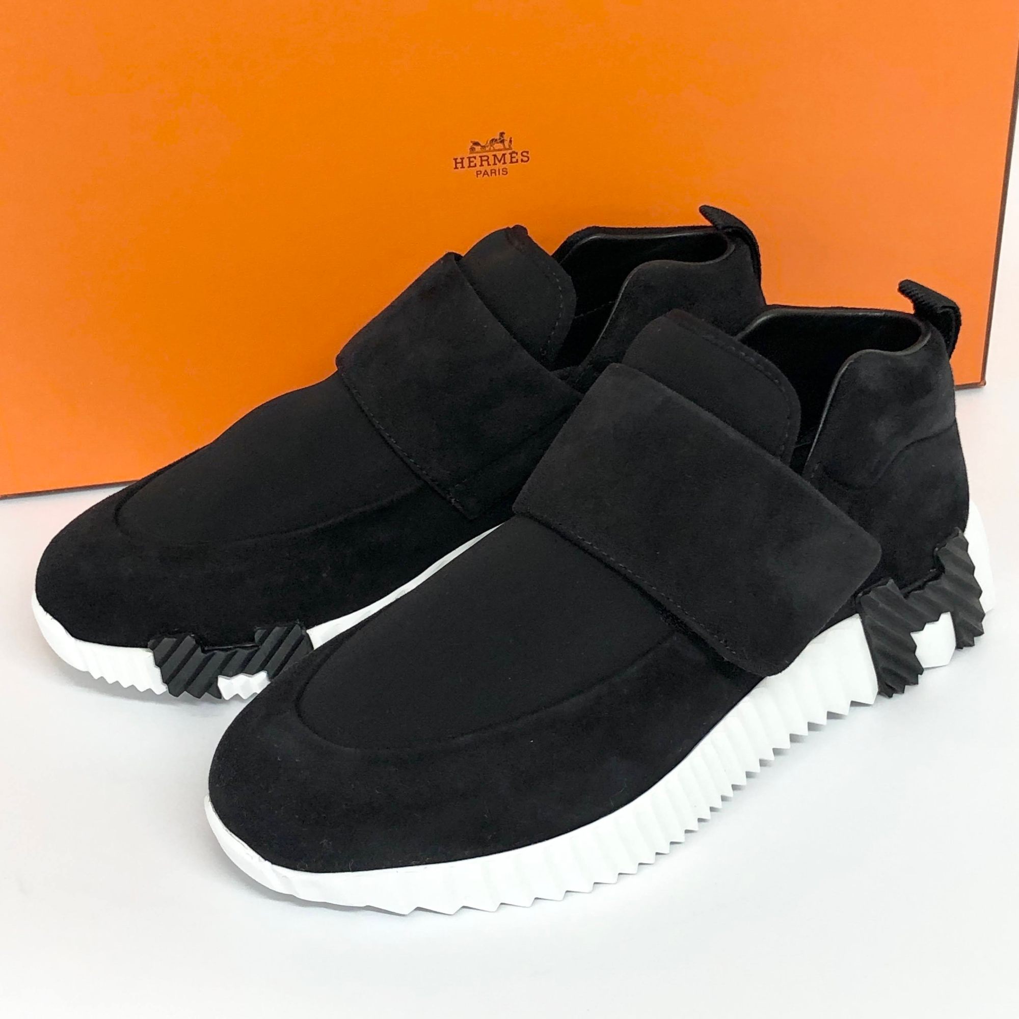 HERMES stadiumスニーカー ブラック 革スエード s-l400.jpg