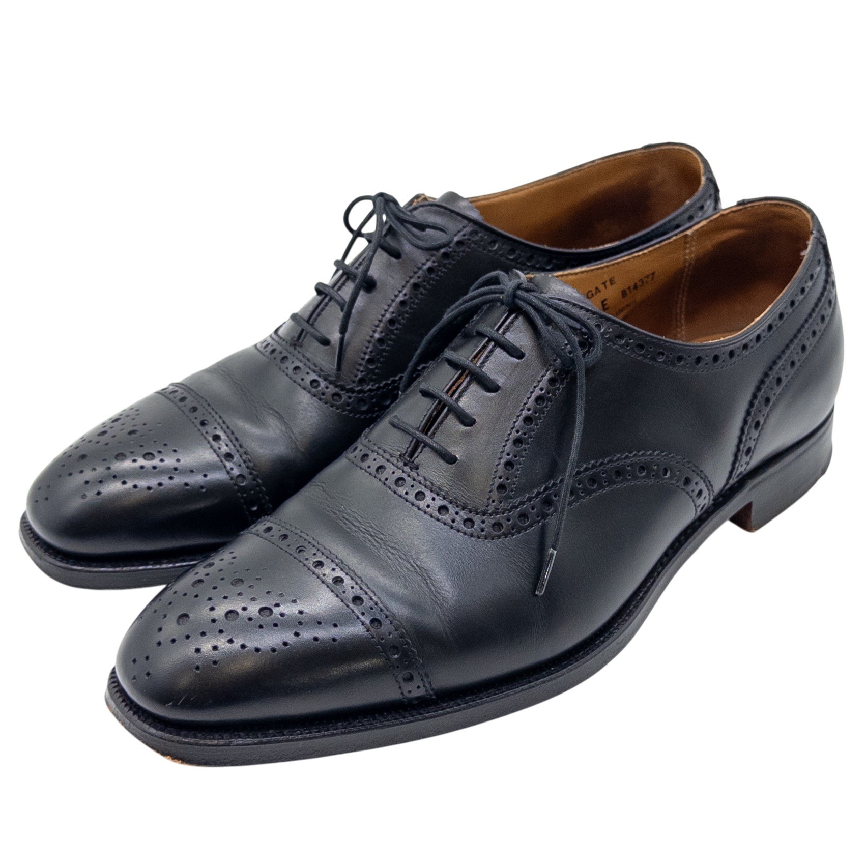 Crockett & Jones/クロケット&ジョーンズ/HIGHGATE/メダリオン/パンチドキャップトゥ/サイズ 7E/メンズ/ブラック/ビジネスシューズ/RS0465|リサイクルストア エコライフ