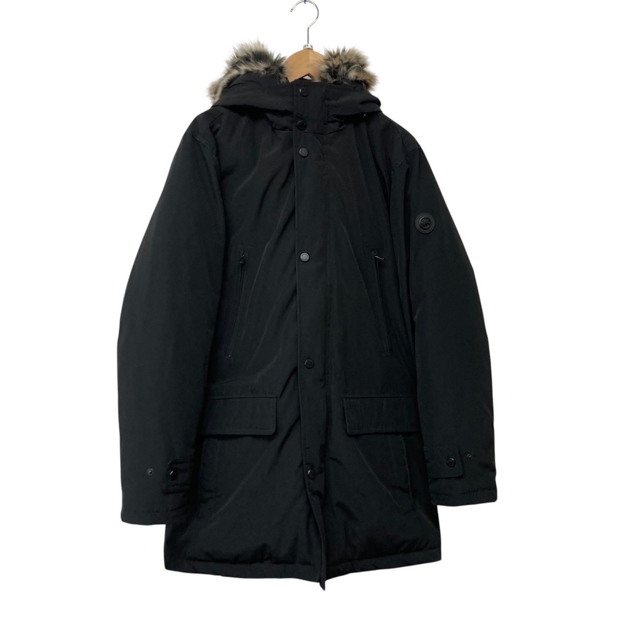 MICHAEL KORS/マイケル教科課程/毛革付き添い人中綿上衣/黒いこと/XS/メンズ/RS0521