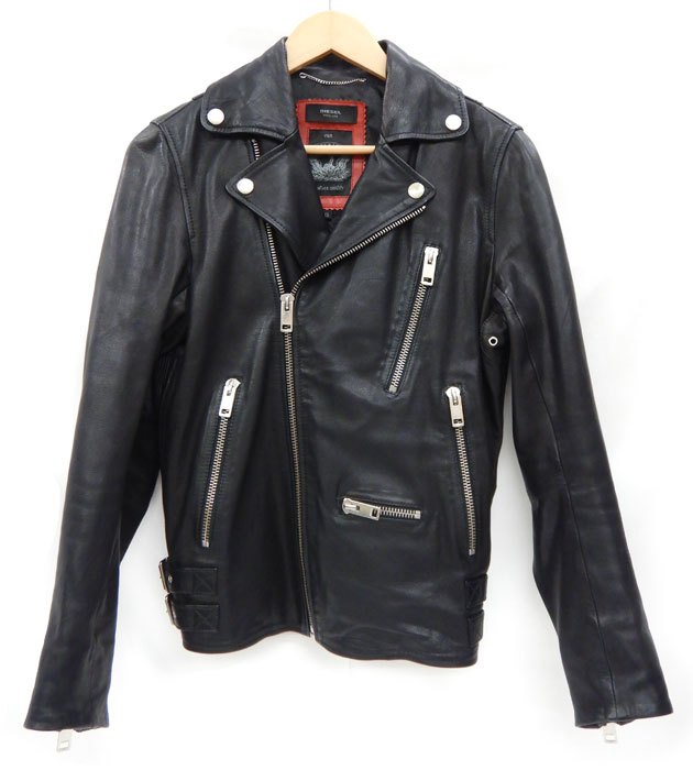 DIESEL ディーゼル/RN93243 CA25594/ダブルレザーライダースジャケット 羊革 サイズXS 黒 ブラック/メンズ/FB2098|リサイクルストア エコライフ