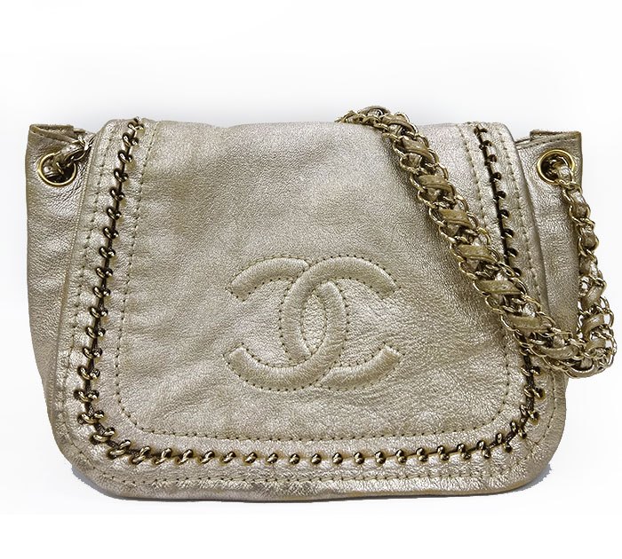 シャネル CHANEL/ラグジュアリーライン チェーンバッグ/エナメルゴールド ココマーク ショルダーバッグ/ギャランティカード/保存袋あり/FF3545