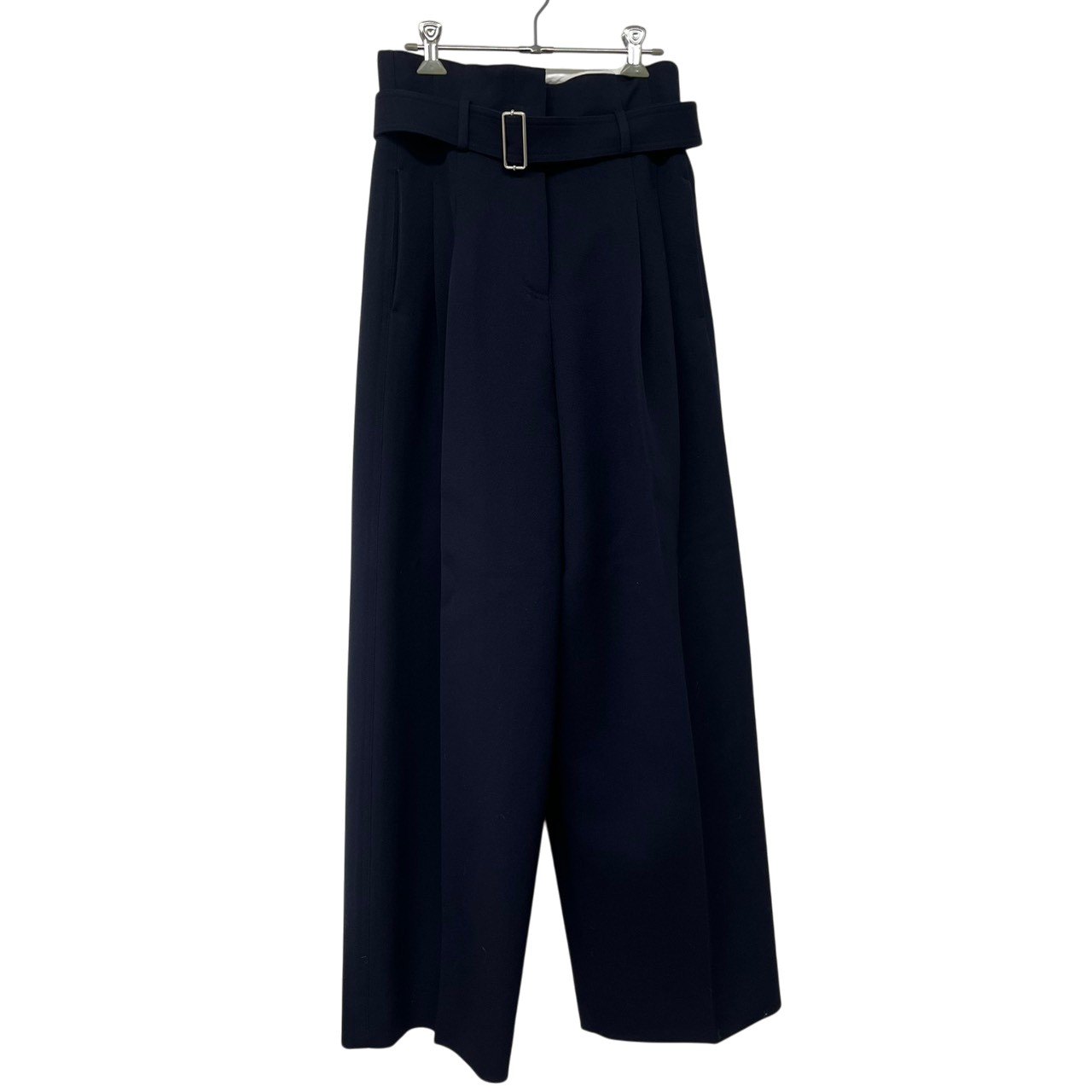 CELINE/セリーヌ/フィービー期/三尺帯付き添い人/タック/ウールワイドパンツ/2 1N89/6261/大きさ36/米国海軍/レディース/RS1411