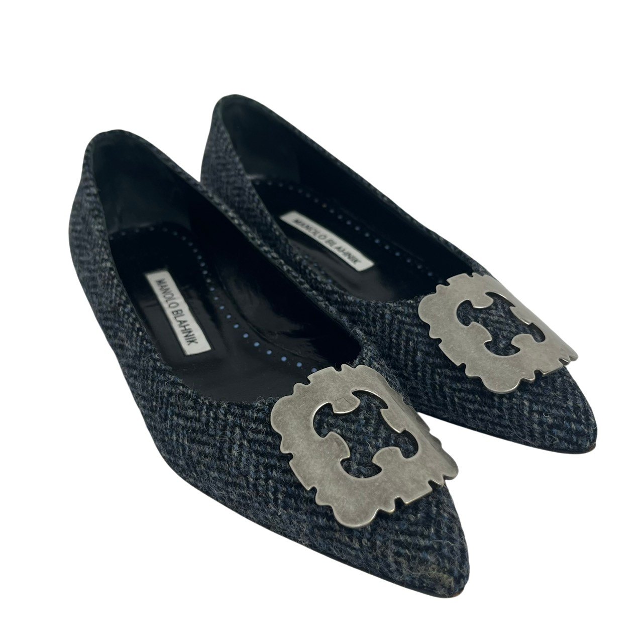 美品/MANOLO BLAHNIK/マノロブラニク/ハンギシ/ツィード/坦々たる/パンプス/36/RS1440