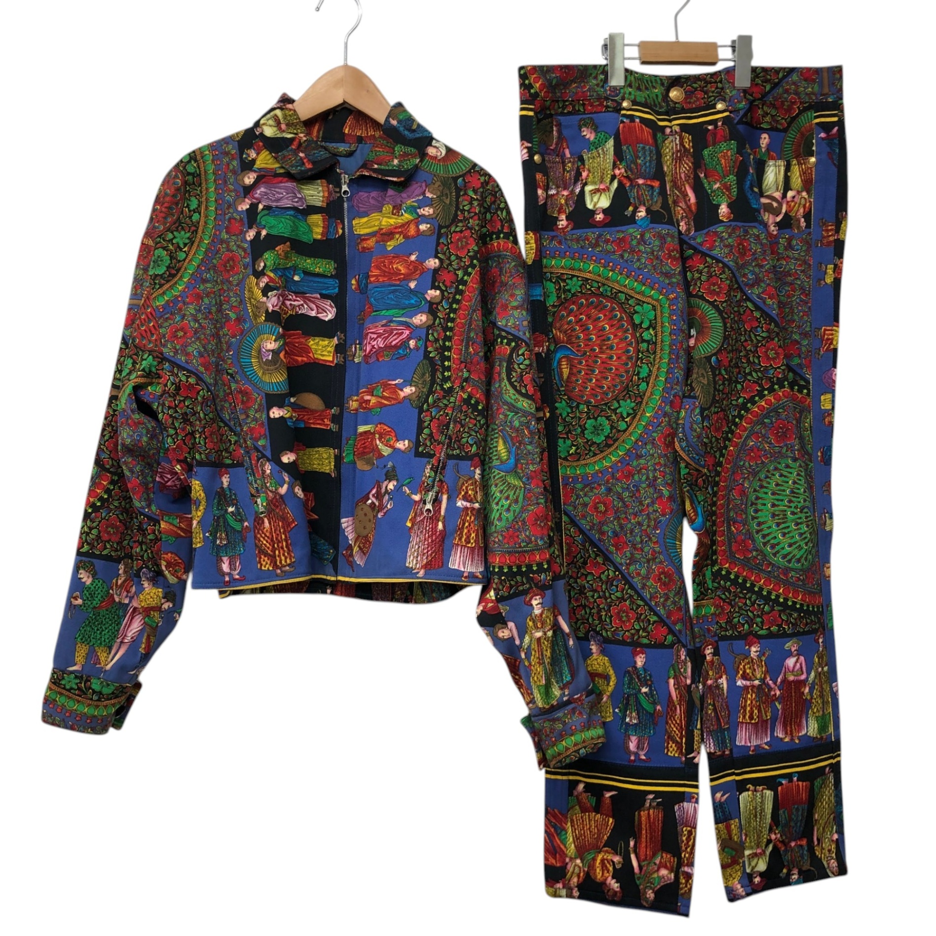 GIANNI VERSACE/ヴェルサーチ/総柄/セットアップ/金ボタン/メデューサ/ブルゾン/パンツ/イタリア製/50/メンズ/RS1569|リサイクルストア エコライフ