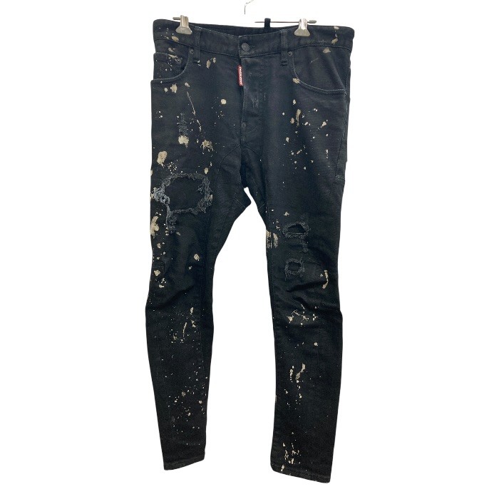DSQUARED2/ディースクエアード/不都合/絵の具産業/ブラックデニムパンツ/大きさ44/黒いこと黒/S71LB0282/メンズ/FB4477