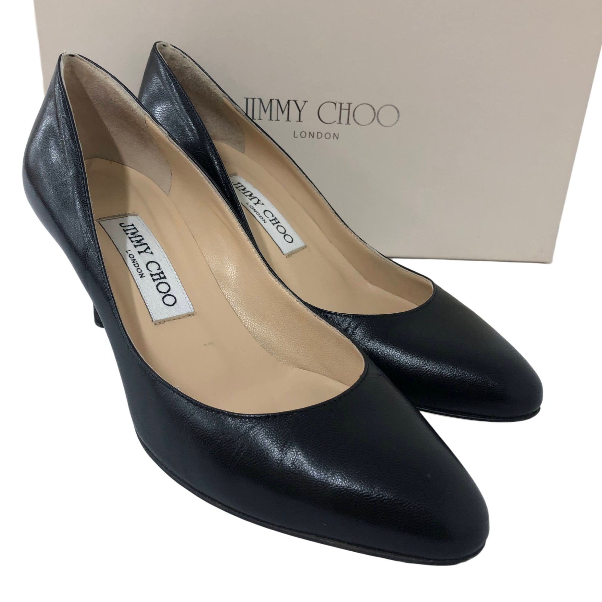 美品/JIMMY CHOO/ジミーチュウ/レザーパンプス/ブラック/361/2/レディース/RS1804|リサイクルストア エコライフ