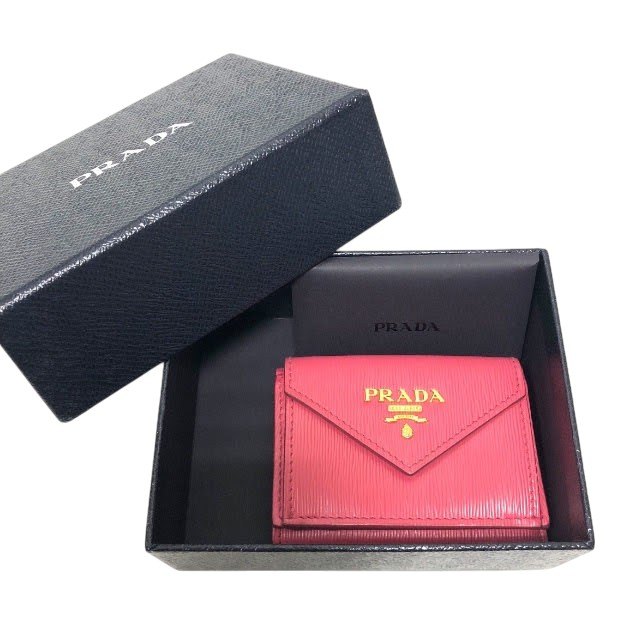 PRADA/プラダ/ヴィテッロムーブ/三つ折り/コンパクト/財布/1MH021/ピンク/ウォレット/RS1890|リサイクルストア エコライフ