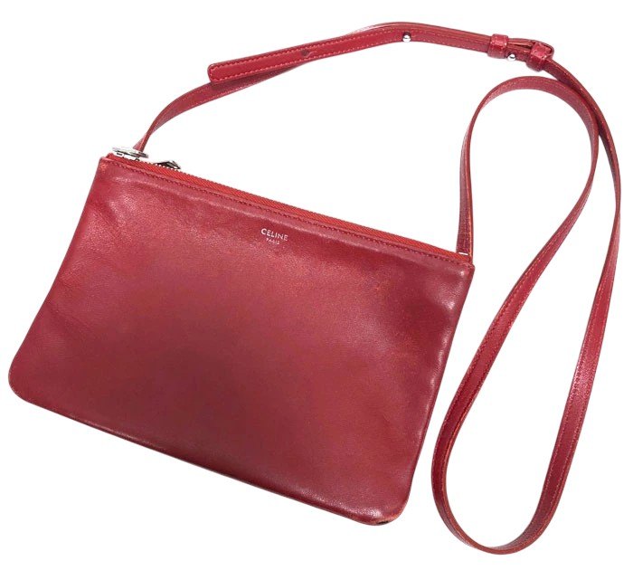 CELINE/セリーヌ/トリオラージ/ショルダーバッグ/レッド/シープスキン/鞄/ポーチ/スモール/RS2035｜リサイクルストア　エコライフ 14,414円