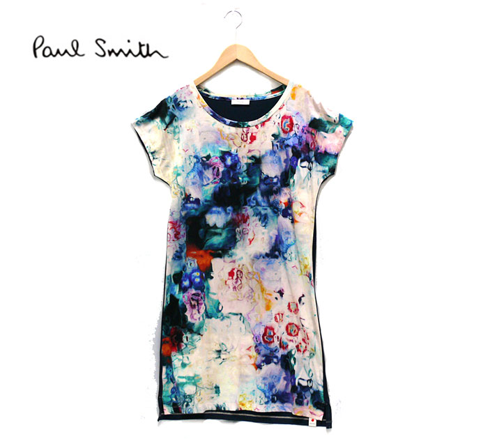【楽天市場】【Paul smith】ポールスミス フラワープリント Tシャツ ワンピース Mサイズ 女性用 レディース 【中古】：リサイクル