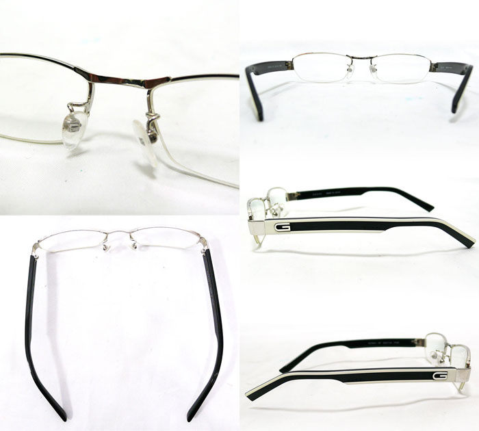 【楽天市場】【GUCCI】 グッチ メタルフレーム Gマーク ブラック×ホワイト グラス 眼鏡 メガネ ハーフリム 52口17 GG