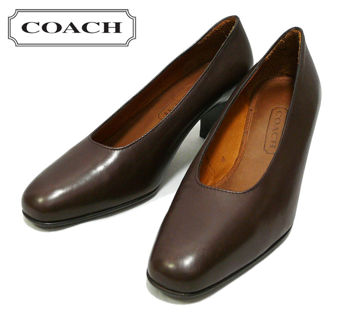 【楽天市場】【COACH】コーチ レザー パンプス サイズ5 ダークブラウン 茶 レディース ヒール スタンダード 女性用 靴 美品