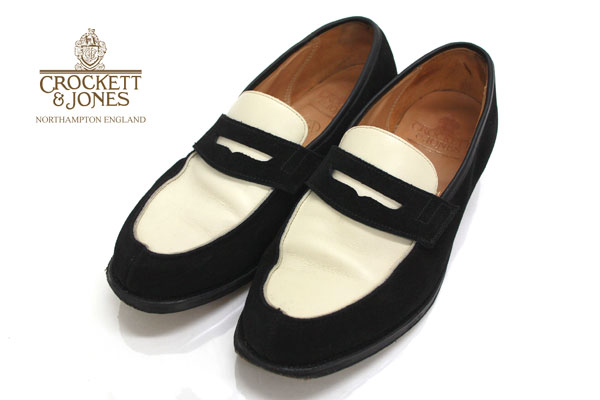 半額品 Crockett Jones クロケット ジョーンズ スウェード B Y Lincoln Suede ローファー サイズ6 1 2e 約25 0cm 白黒 英国製 中古 リサイクルストア エコライフ 保障できる Greccoonline Com