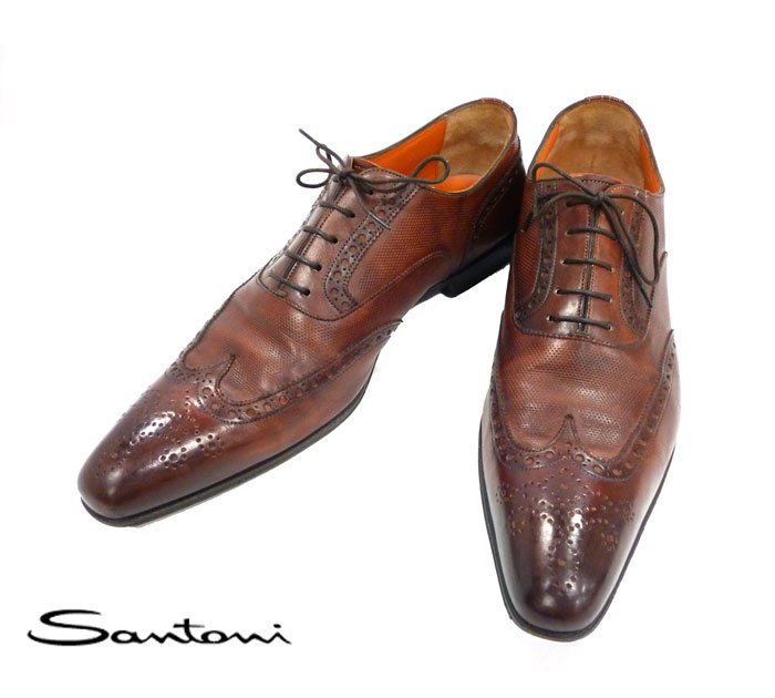 Santoni/サントーニ サイズ6 1/2 革靴 シューキーパー&クリーム付+