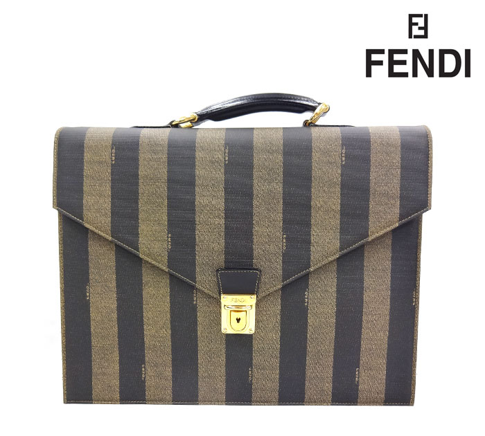 楽天市場 Fendi フェンディ ペカン柄 ブリーフケース 書類バッグ ビジネスバッグ Pvc レザー メンズ ストライプ Rm0409 中古 リサイクルストア エコライフ