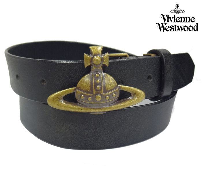 楽天市場 Vivienne Westwood ヴィヴィアンウエストウッド オーブバックル レザー ベルト メンズ ブラック Rc0285 中古 リサイクルストア エコライフ