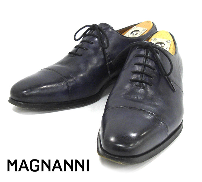 楽天市場 Magnanni マグナーニ 191 シャドーステッチホールカットシューズ ラスト469 ネイビー サイズ41 メンズ スペイン製 ドレスシューズ ビジネス 紳士靴 18 Rm24 中古 リサイクルストア エコライフ