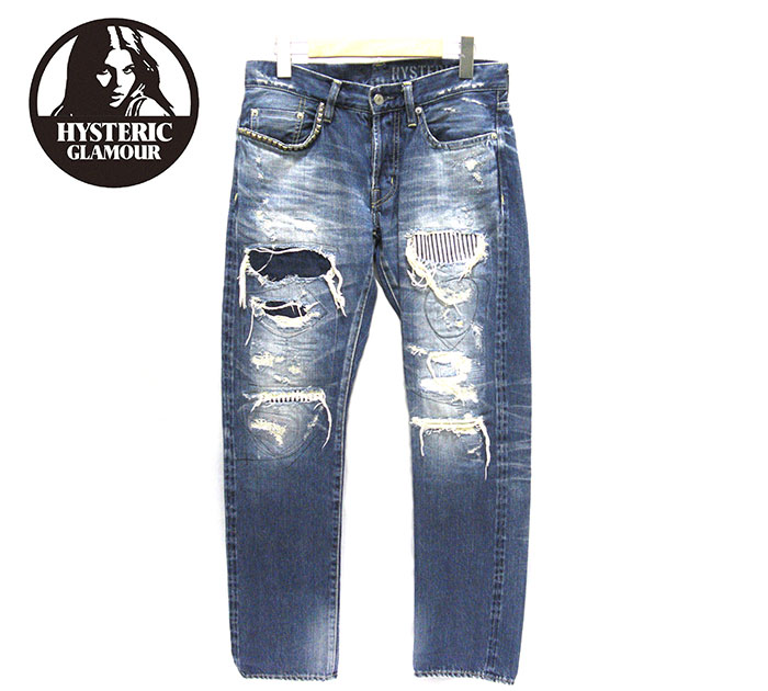 楽天市場 Hysteric Glamour ヒステリックグラマー 0241ap10 ストレート サイズ30 Rsm加工 デニム ジーパン ジーンズ メンズ 男性用 日本製 ボトムス Rm2163 中古 リサイクルストア エコライフ