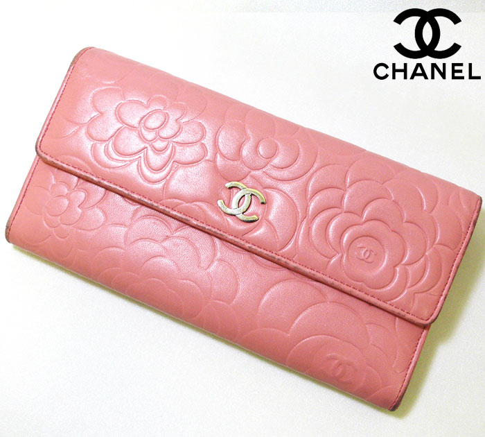 楽天市場 Chanel シャネル カメリア型押し フタ付き 長財布 ピンク 中古 リサイクルストア エコライフ