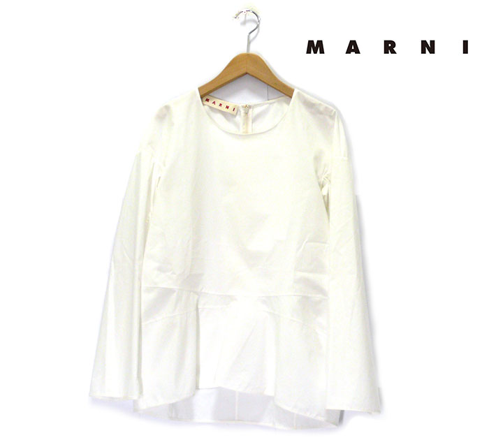 【楽天市場】【MARNI】マルニ スモック ロングスリーブ カットソー サイズ38 イタリア製 コットン レディース 女性用 白 ホワイト