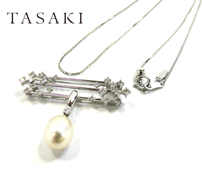 【楽天市場】【TASAKI】田崎真珠 K18WG ダイヤ0.43ct 12.0g パール ペンダントトップ ブローチ ネックレス ホワイト