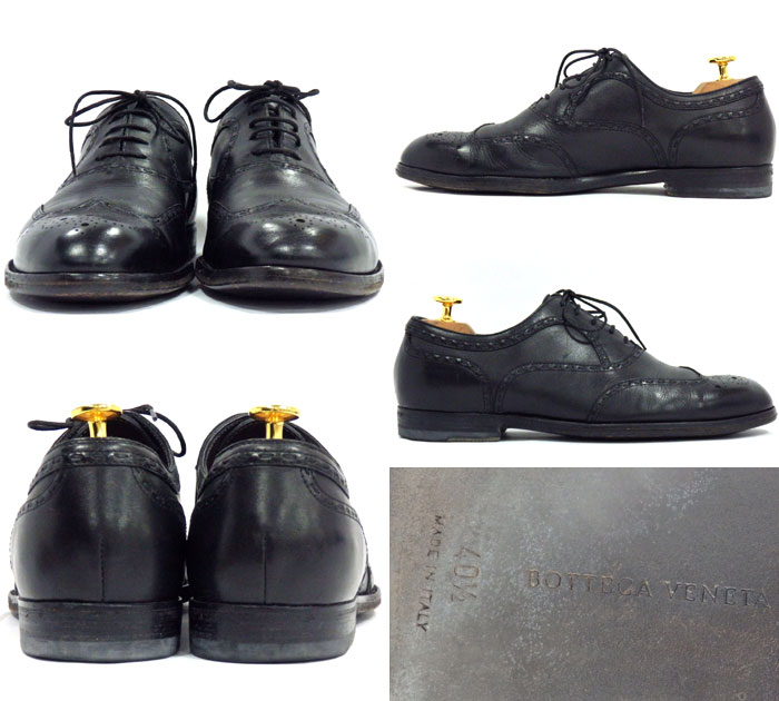 楽天市場 Bottega Veneta ボッテガヴェネタ ウイングチップ ドレスシューズ サイズ40 1 2 イントレチャート レースアップ ブラック 黒 紳士靴 ビジネス レザー 革靴 メンズ Rm1158 中古 リサイクルストア エコライフ