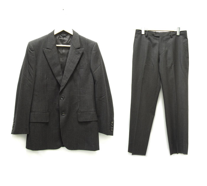 35 Off スーツ チャコールブラウン スーツ ウール ピンストライプ セットアップ ジャケット Tonello トネッロ サイズ46 Rm1672 中古 イタリア製 メンズ Www Ordia Fr