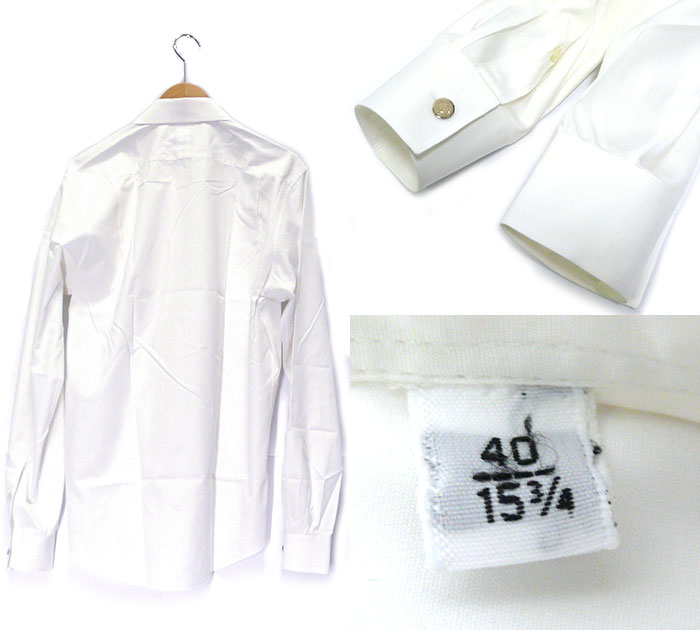 【楽天市場】【HERMES】エルメス セリエボタン ホワイトカラー ロングスリーブシャツ 40 153/4 フランス製 メンズ 男性用 長袖