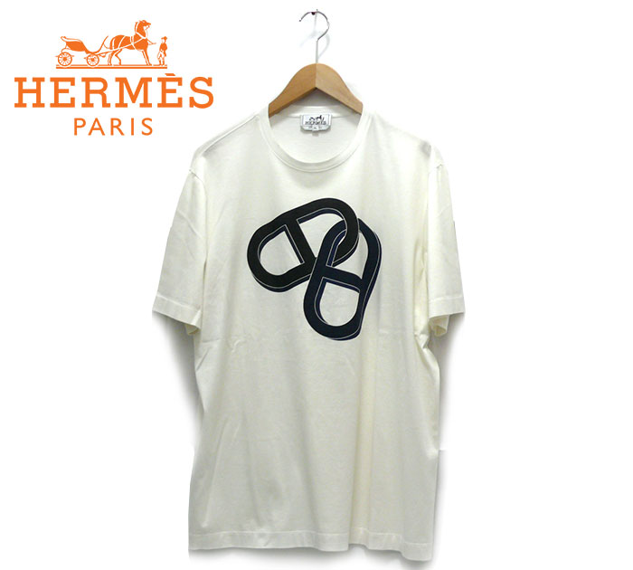 楽天市場 Hermes エルメス シェーヌダンクルプリントtシャツ 半袖 サイズxl 男性用 メンズ トップス 白 ホワイト イタリア製 18年モデル 美品 Rc1693 中古 リサイクルストア エコライフ