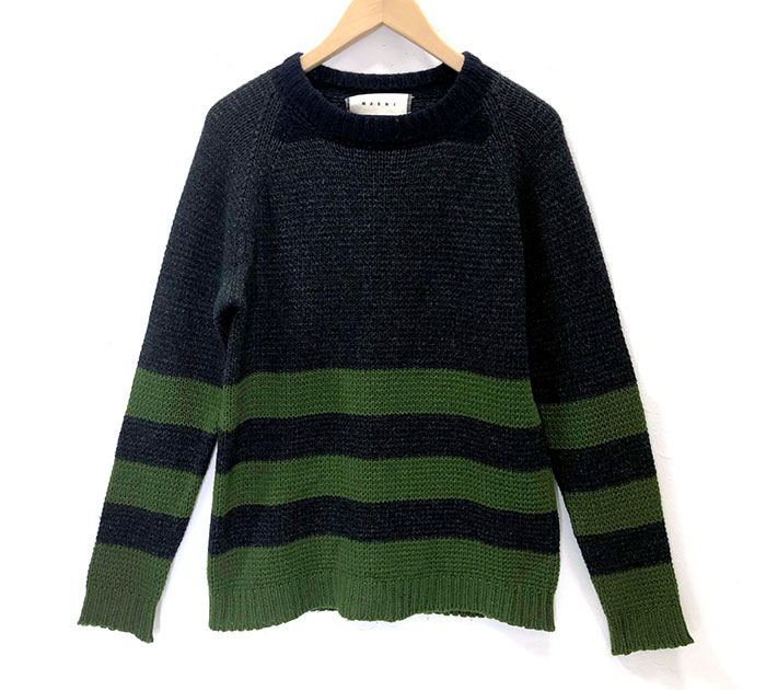 流行 ウール カシミヤミックス ニットセーター クルーネック Maruni マルニ ブラック グリーン 中古 Rm3114 メンズ サイズ44 Rm3114 23 Quintalafrancisca Com
