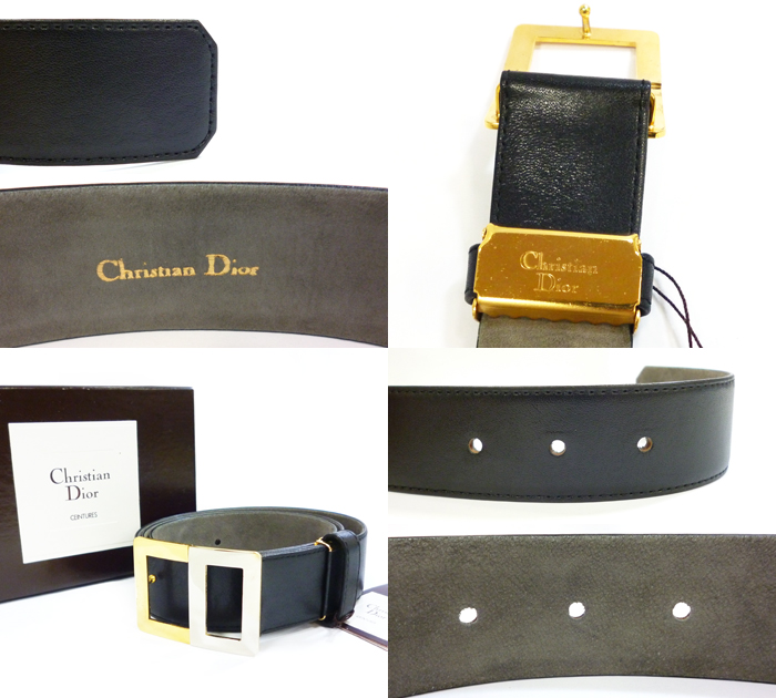 【楽天市場】【Christian Dior】クリスチャンディオール レザーベルト ロゴバックル コンビ メンズ フランス製 ブラック 黒