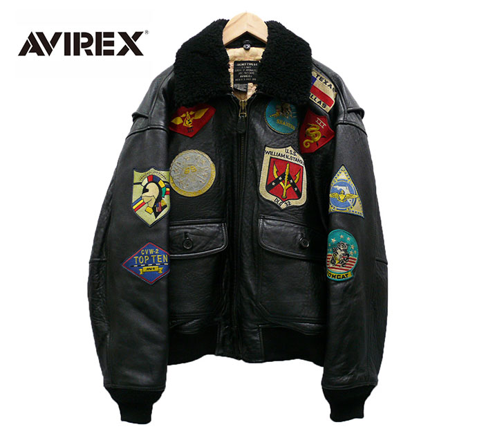 【楽天市場】【AVIREX】アヴィレックス ワッペン デコ レザー ジャケット ブラック サイズM：リサイクルストア エコライフ