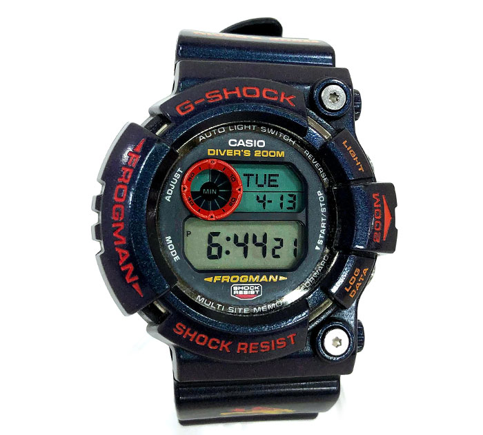 Casio カシオ G Shock ジーショック Frogman フロッグマン マジョーラ 毒蛙 Gw 1 6 チタン ラバー 人気モデル 電池交換済み Rm3301 中古 男女兼用 男性用 女性用 カジュアルアイテム ブランド アクセサリー 腕時計 クォーツ アウトドア 通常の使用には差し支え