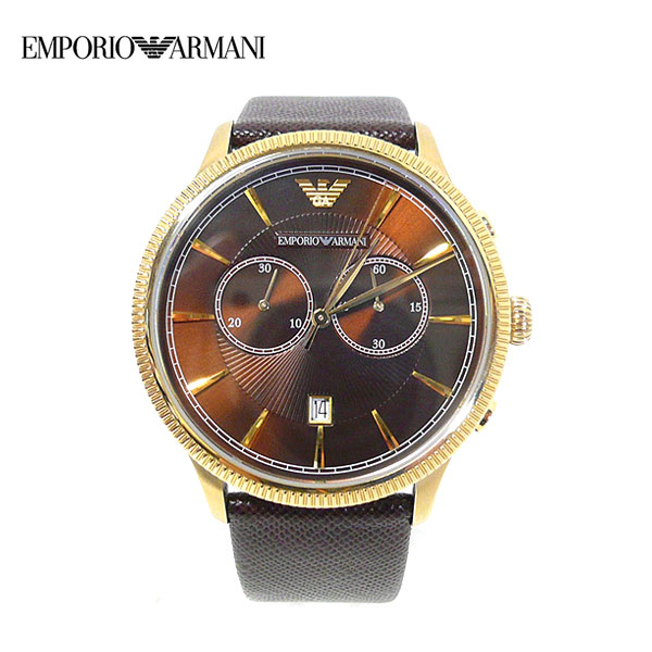 【楽天市場】【EMPORIO ARMANI】エンポリオアルマーニ メンズ ウォッチ 腕時計 ブラウン文字盤 クロノグラフ アナログ ステンレス ...