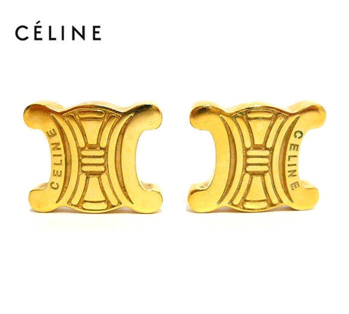 【楽天市場】【CELINE】セリーヌ マカダム イヤリング ヴィンテージ ゴールドカラー 金色 アクセサリー ジュエリー 装飾品 ON1065