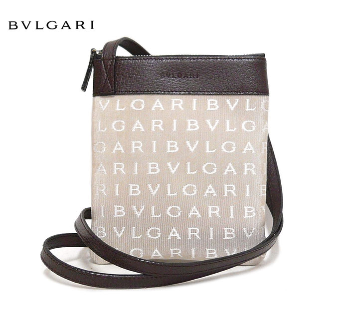 リサイクルストアエコライフブルガリ On2986 バッグ 小物 ブランド雑貨 中古 新品同様 小冊子 箱あり ショルダーバッグ メッセンジャー バッグ 鞄 レディースバッグ バッグ ベージュ ブラウン スーパーセール返品ok ミニショルダー ポシェット カジュアル