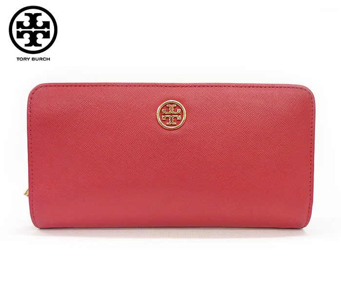トリーバーチ　財布　サーモンピンク TORY BURCH トリーバーチ Tory Burch ラウンドファスナー長財布