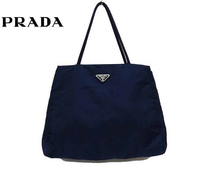 【楽天市場】【PRADA】プラダ ナイロン トートバッグ B3864 パルティコ ネイビー系 三角ロゴプレート ギャランティカード付き ...