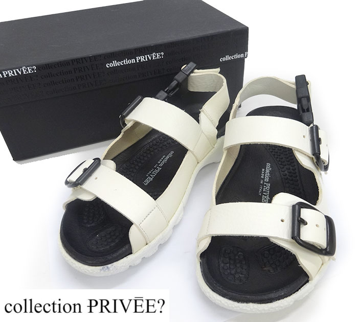 【COLLECTION PRIVEE?】 コレクションプリヴェ スポーツサンダル 36 約23cm ホワイト イタリア製 美品 【中古】FF2424