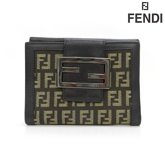 フェンディ 二つ折り財布 バケット ズッキーノ ピンク系 キャンバス コンパクト フェンディ 二つ折り財布 バケット ズッキーノ ピンク系