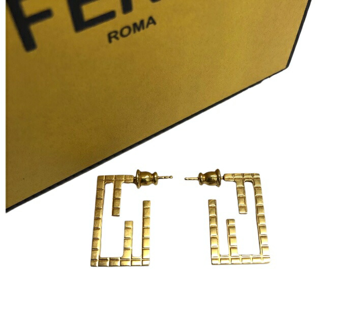 フェンディ　ピンクゴールド　バゲットピアススモール 楽天市場】FENDI フェンディ ピアス BAGUETTE バゲット 8AG992