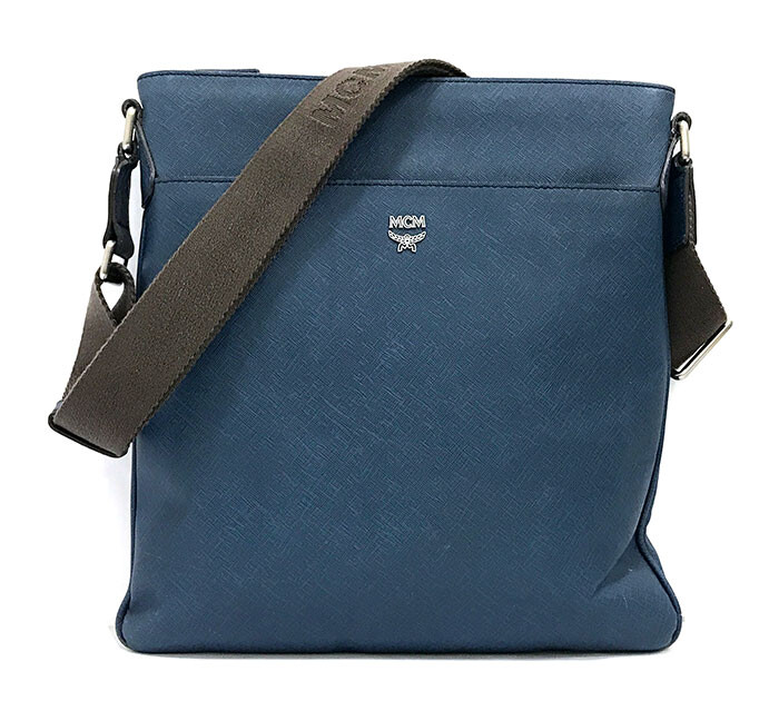 Mcm レザー ショルダーバッグ ブルー 斜め掛け クロスボディ 中古 Andapt Com