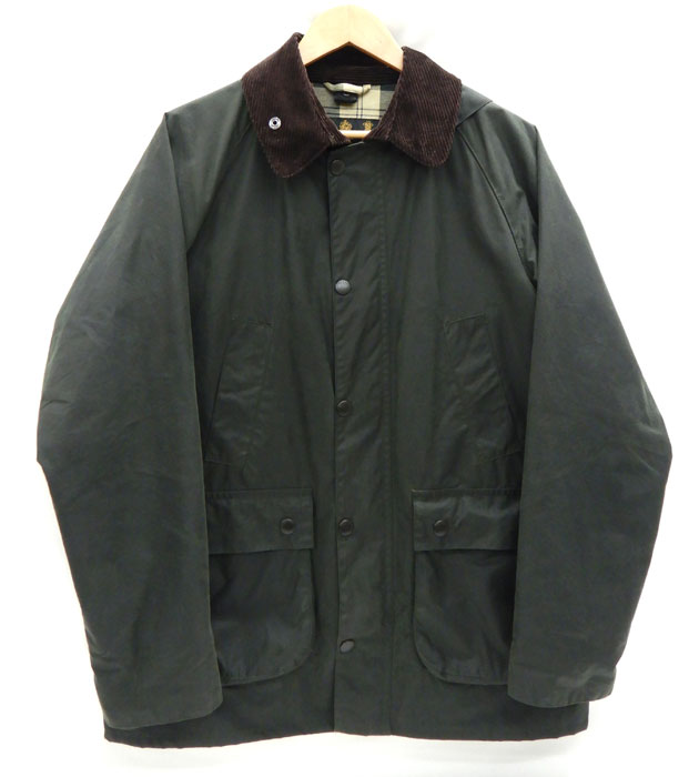 【Barbour】 バブアー オイル加工ジャケット コート サイズ40 L ダークグリーン カーキ メンズ 英国製 イングランド製【中古】FB3443