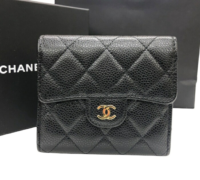 【CHANEL】シャネル AP0231 マトラッセ 三つ折り長財布 黒 ブラック 収納袋・紙袋・外箱付き イタリア製 極美品【中古】FB3622
